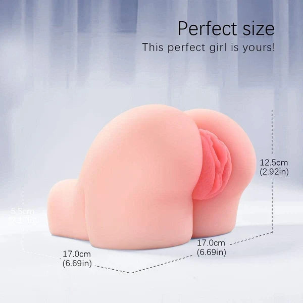 Round & Plump,3 in 1 Realistic Handheld Sex Doll – TPE Male Masturbator