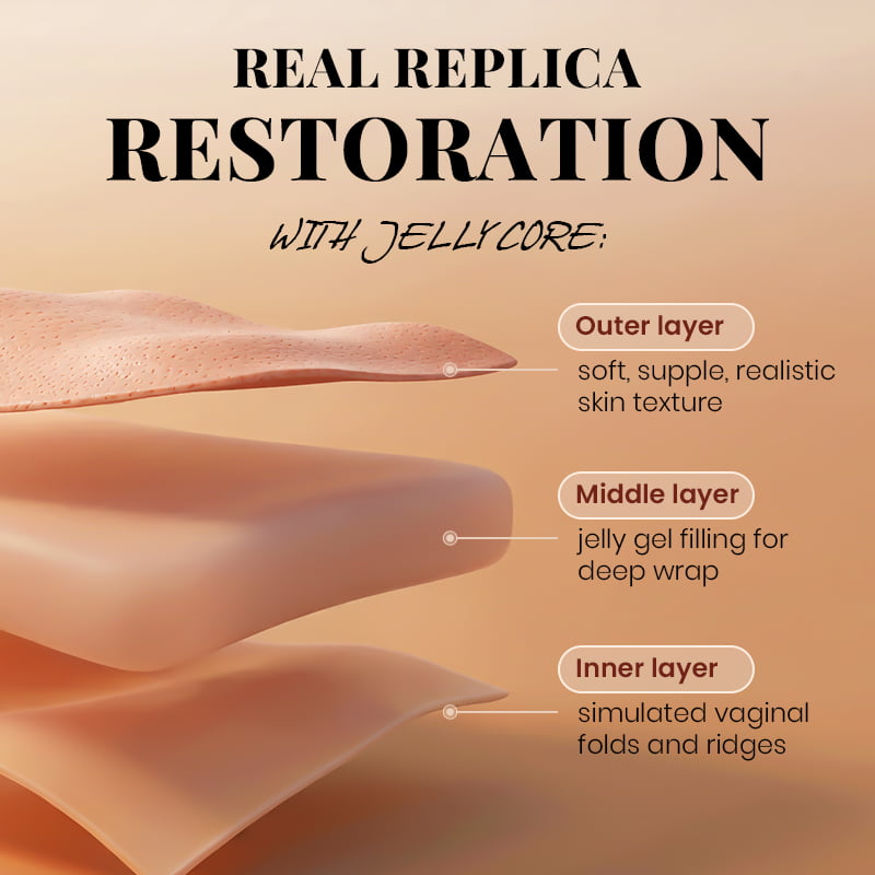 Luna -Ultra-Realistic Dual-Layer Silicone Butt Masturbator with 2 Tight Tunnels (Vaginal & Anal) Lifelike Por