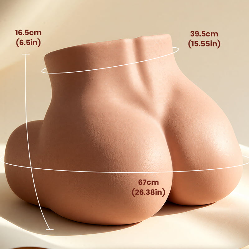 Luna -Ultra-Realistic Dual-Layer Silicone Butt Masturbator with 2 Tight Tunnels (Vaginal & Anal) Lifelike Por