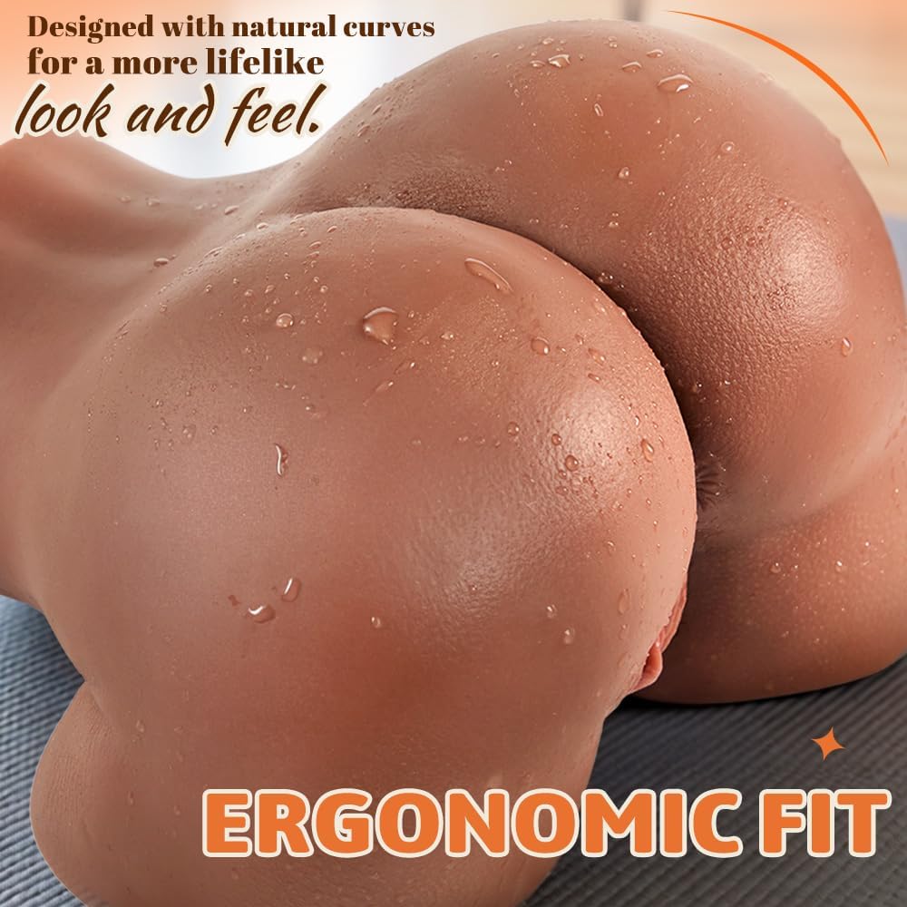 Luna -Ultra-Realistic Dual-Layer Silicone Butt Masturbator with 2 Tight Tunnels (Vaginal & Anal) Lifelike Por