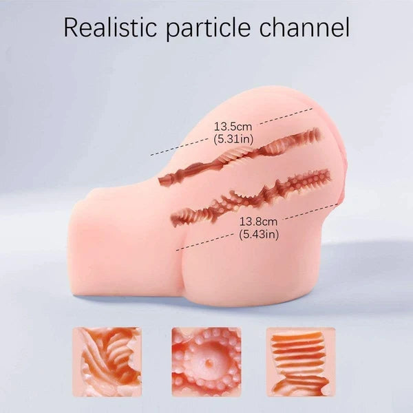 Round & Plump,3 in 1 Realistic Handheld Sex Doll  – TPE Male Masturbator