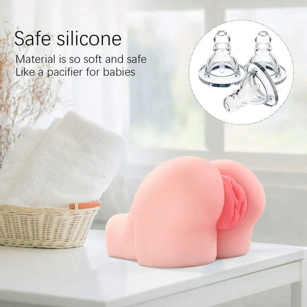 Round & Plump,3 in 1 Realistic Handheld Sex Doll  – TPE Male Masturbator