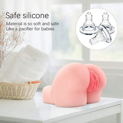 Round & Plump,3 in 1 Realistic Handheld Sex Doll  – TPE Male Masturbator